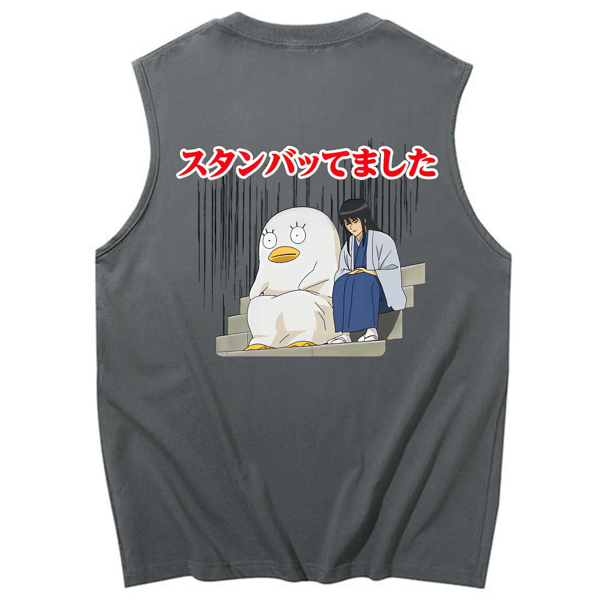 （画像用） ぎんたま 坂田銀時（さかたぎんとき） 神楽 志村新八（しむら しんぱち） GINTAMA Sakata Gintoki Kagura Shimura Shinpachi コットン100％タンクトップ（背面プリント）